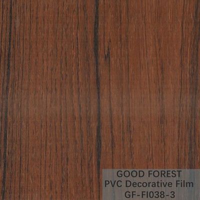 کمدهای PVC فیلم تزئینی تاول زده دانه چوبی رنگ قهوه ای روشن