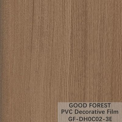 کمدهای PVC فیلم تزئینی تاول زده دانه چوبی رنگ قهوه ای روشن