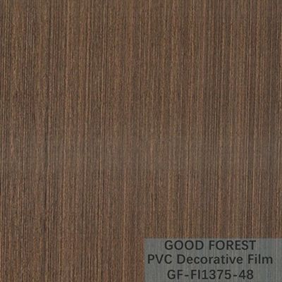 کمدهای PVC فیلم تزئینی تاول زده دانه چوبی رنگ قهوه ای روشن