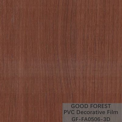 کمدهای PVC فیلم تزئینی تاول زده دانه چوبی رنگ قهوه ای روشن