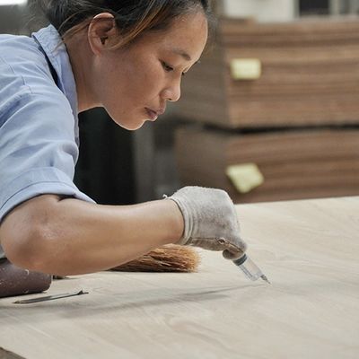 پانل های تزئینی مستقیم با روکش چوب طبیعی سنجد با رنگ تخته خرده چوب Mdf رایگان برای مبلمان