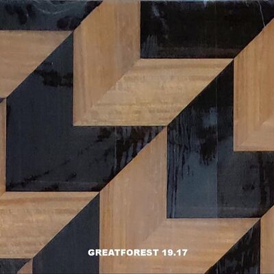 طرح هنری پارکت چوب فنیر کلاژ تقارن شکل هندسی رنگارنگ نقاشی چوبی 0.55 میلی متر