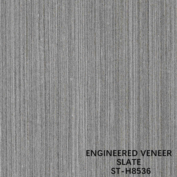 روکش چوبی مهندسی شده تخته سنگ گردویی H8536 دانه ریز مستقیم رنگ خاکستری تیره برای تزئین سایز بلند 3100 میلی متر