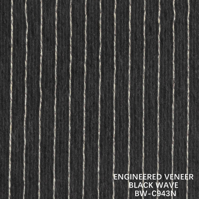 2500-3100mm Wood Veneer Black Ripple 943N سیاه و سفید برای پوشش دیوار
