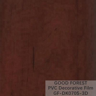 ODM PVC فیلم داخلی تاول دار تزئینی چوبی دانه قرمز رنگ