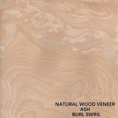ضخامت 0.5-0.55 میلی‌متر FSC Natural Ash Burl روکش مارپیچی Grain A Grade for Hotel Decoration
